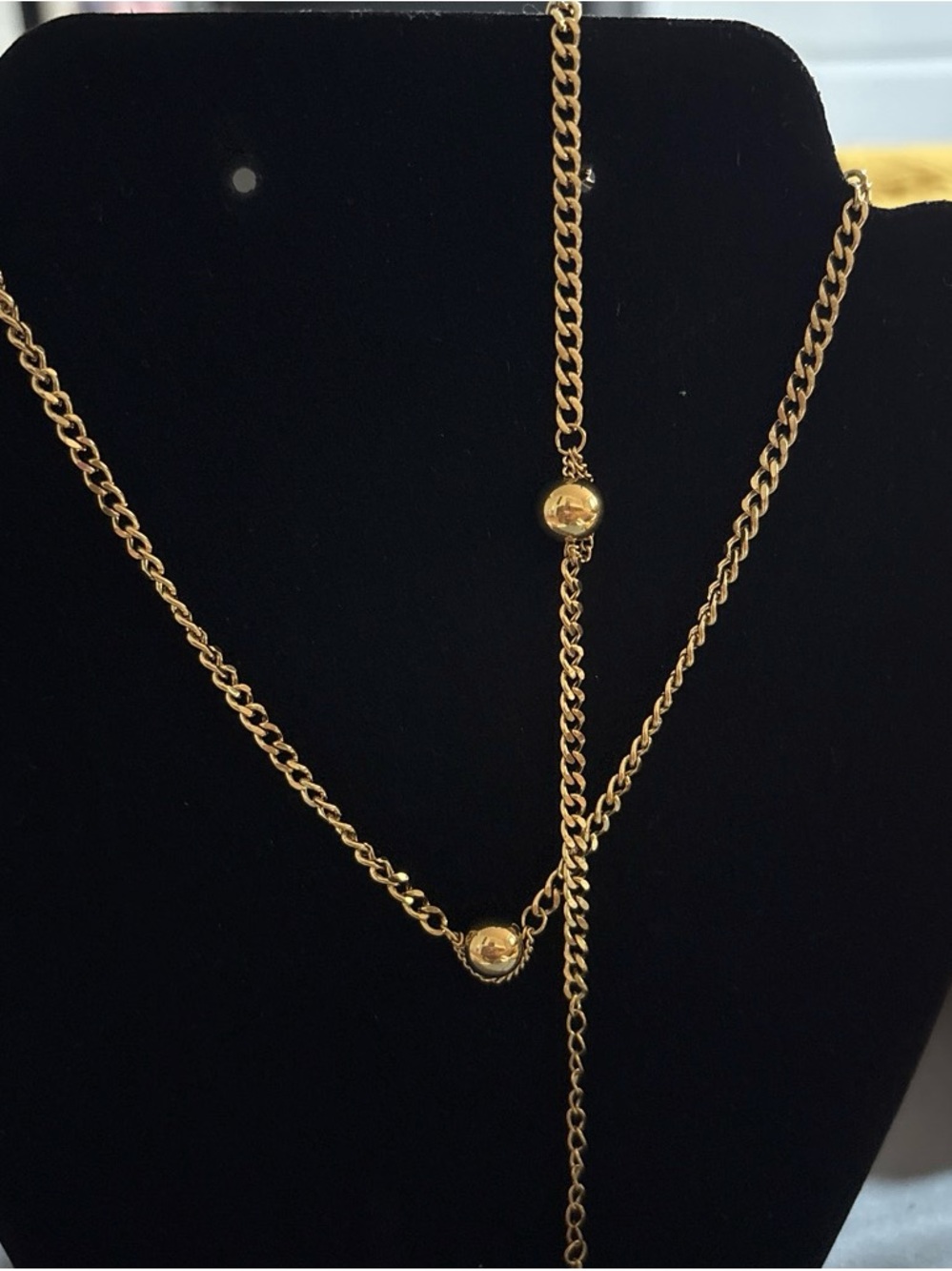 Gold-Tone Layered Lariat Necklace and bracelet Women Jewelry